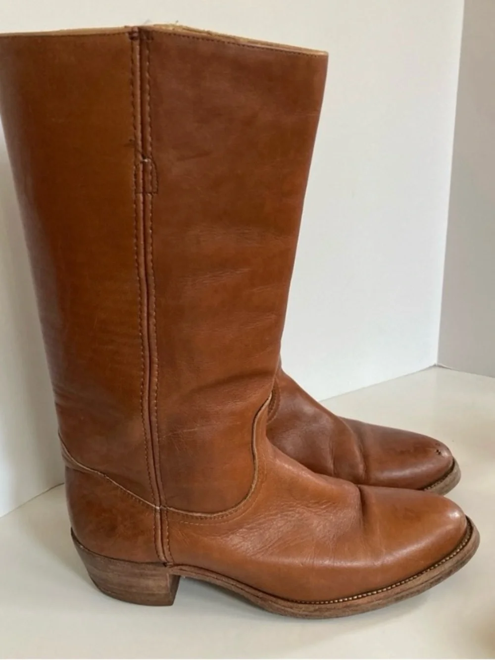 Vintage FRYE Brown Leather Heeled Campus Boots Men’s Size 11